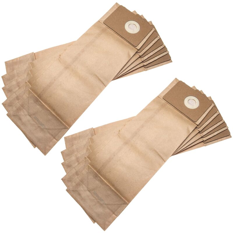 10x Vacuum Cleaner Bag compatible with Clarke CarpetMaster 112, 115, 212, 215, 218 Vacuum Cleaner - Paper, 40.9 cm x 12.9 cm, brown - Vhbw