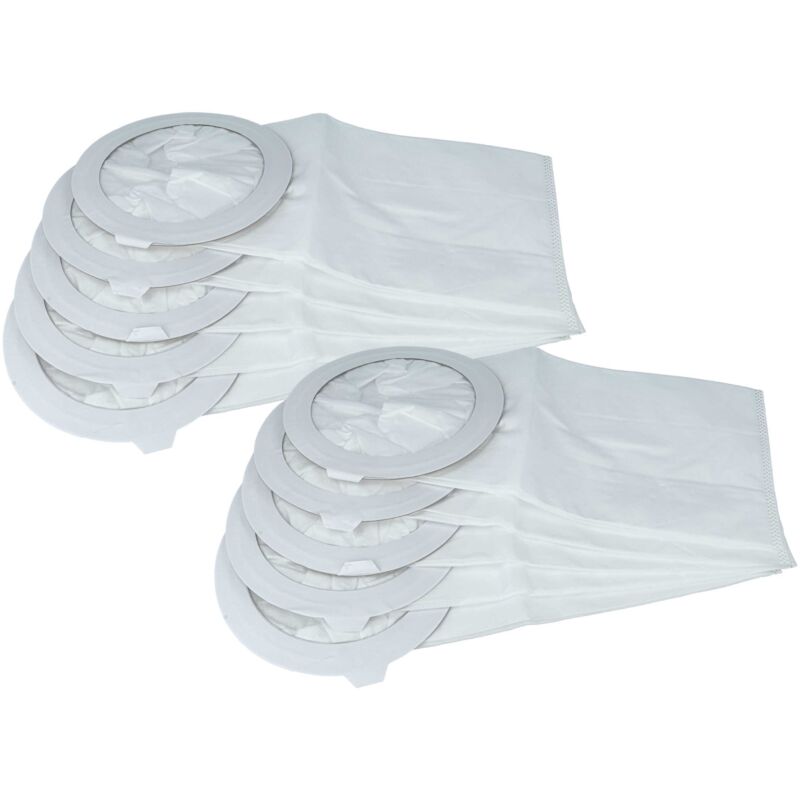 10x Vacuum Cleaner Bag compatible with Clarke cav 2.2, Comfort Pak 10 Vacuum Cleaner, Microfleece, 17.75 cm x 44.85 cm, White - Vhbw
