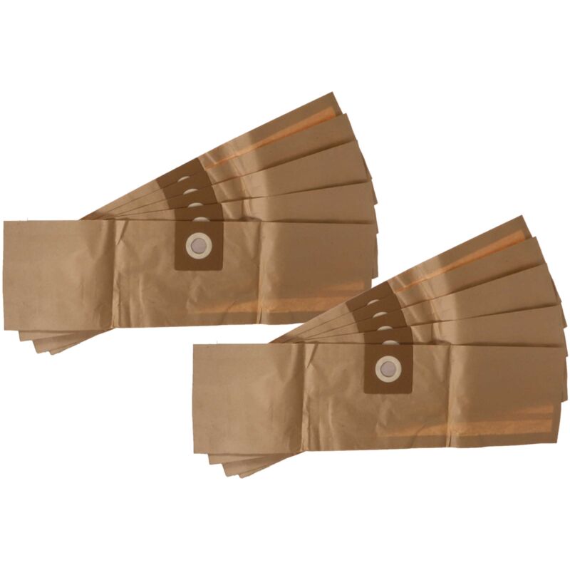 Vhbw - 10x Vacuum Cleaner Bag compatible with Kärcher nt 501, nt 551 Vacuum Cleaner - Paper Brown