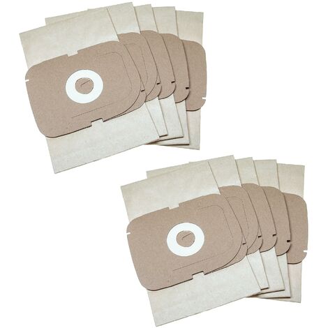 vhbw 10x Vacuum Cleaner Bag compatible with Lux AP11, Intelligence, Intelligence Royal Edition, S115 - Paper, 26 cm x 16 cm, sand-coloured
