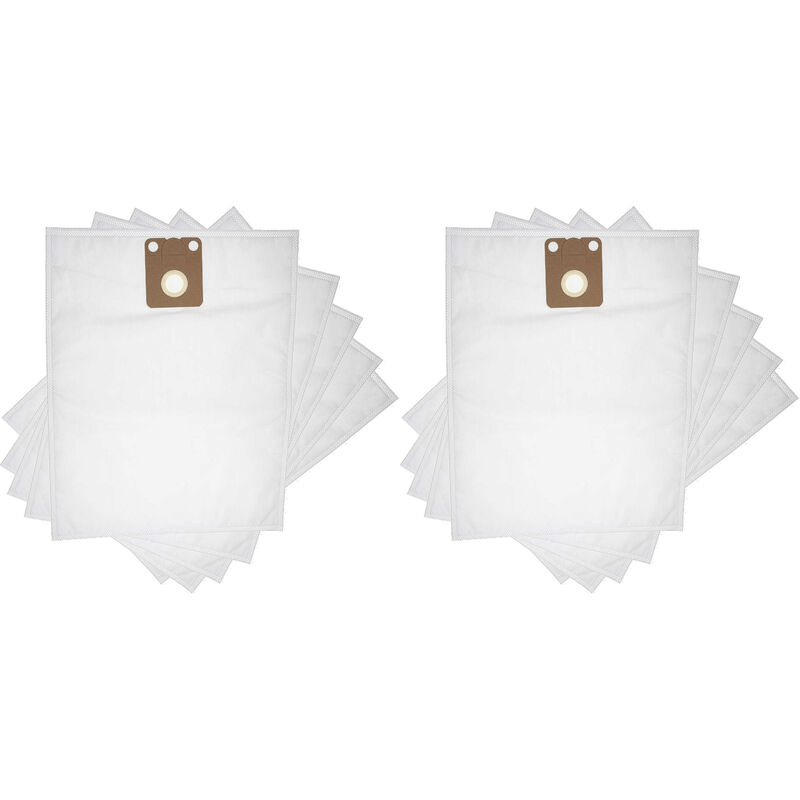 Vhbw - 10x Vacuum Cleaner Bag compatible with Nilfisk gd 111, Family De Luxe, gd 2000, gd 1010 Vacuum Cleaner, Microfleece, 42.5 cm x 27 cm, White