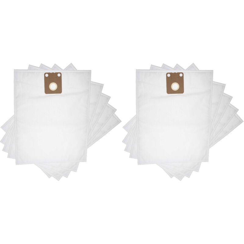 10x Vacuum Cleaner Bag compatible with Nilfisk VP300 eco, VP300 hepa, Saltix 10, gd 1010 Vacuum Cleaner, Microfleece, 42.5 cm x 27 cm, White - Vhbw