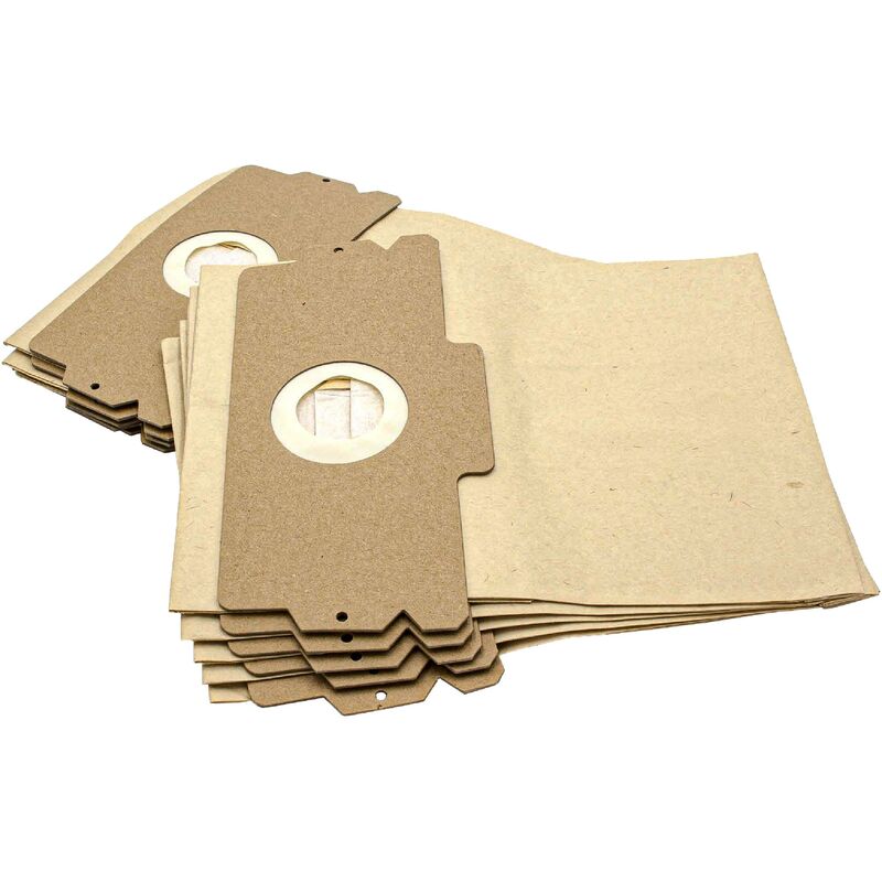 10x Vacuum Cleaner Bag compatible with Progress pa 7 Vacuum Cleaner - Paper, 12/15, 27 cm x 27 cm, Sand-Coloured - Vhbw
