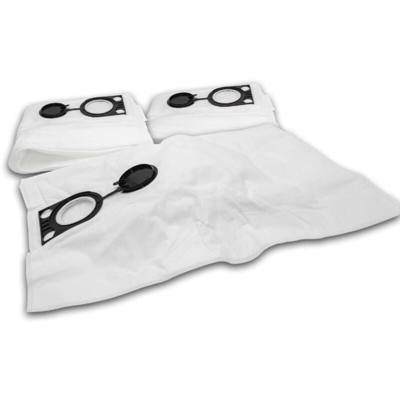 vhbw 10x Vacuum Cleaner Bag compatible with Rokamat TAPIR M 25 Vacuum Cleaner, Microfleece, 66.4 cm x 39.6 cm, White