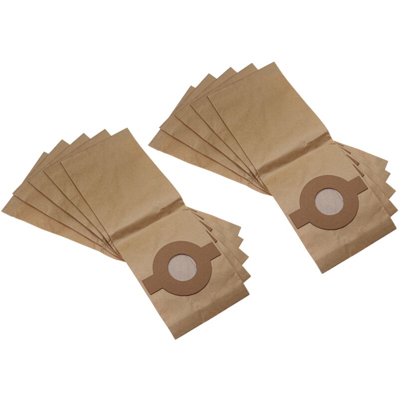 Vhbw - 10x Vacuum Cleaner Bag compatible with Kärcher fp 202, fp 303, fp 306 plus, pst 222, fp 222 Vacuum Cleaner, paper, 44 cm x 16 cm, Brown