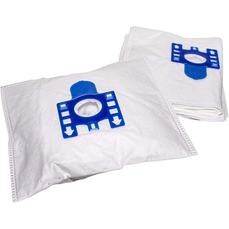 10x Vacuum Cleaner Bag compatible with Miele s 400i - s 499i, s 4000 - s 4999 Vacuum Cleaner - Microfleece, Typ f/j, 27 cm x 20 cm, Blue, White - Vhbw