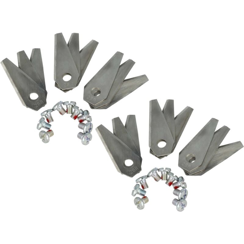 18x Lames compatible avec Bosch Indego s+ 400, xs 300, s+ 500, s 500 tondeuse - Lames de rechange, argenté, acier - Vhbw