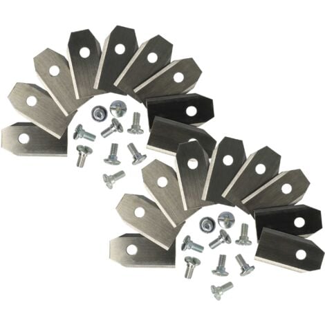 vhbw 18x Replacement Blade compatible with Yard Force MB800, MB400, NX60i, NX100i, Mowbest 805 Cordless Lawnmower - Cutter Blades, Silver, steel