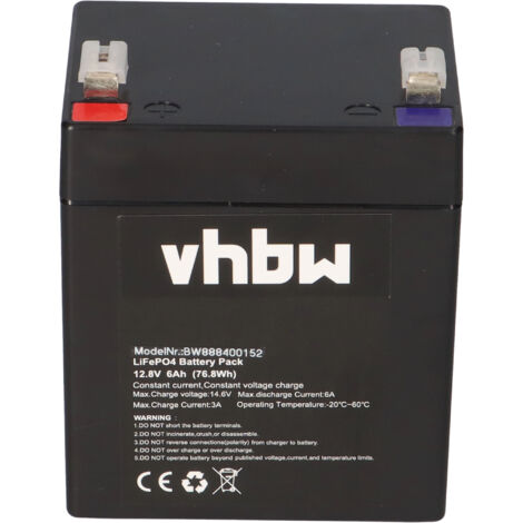 vhbw 1x Akku für Lautsprecher Boxen Speaker (6 Ah, 12,8 V, LiFePO4)