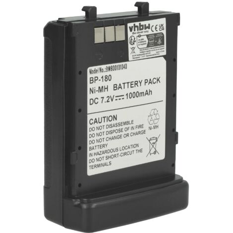 vhbw 1x Akku kompatibel mit Icom IC-W32A, IC-Z1E, TC-T42E, IC-Z1, IC-Z1A, TC-T22E, IC-W32TZ, IC-W32E Funkgerät, Walkie Talkie (1000 mAh, 7,2 V, NiMH)