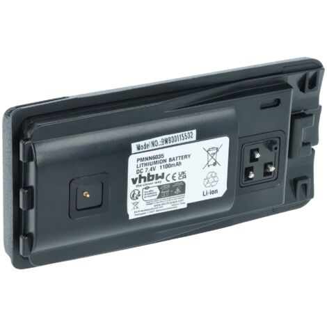 vhbw 1x Akku kompatibel mit Motorola RDV2080, RDV5100, XTNi, XTNiD Funkgerät, Walkie Talkie (1100 mAh, 7,4 V, Li-Ion) + Gürtelclip