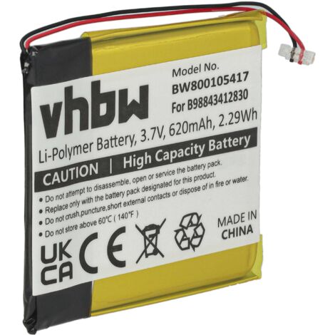 vhbw 1x Akku kompatibel mit Samsung SEC-YPQ1(B), YP-Q1 16, YP-Q1 4G, YP-Q1 8G MP3-Player Musik Player (620 mAh, 3,7 V, Li-Polymer)