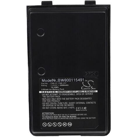 vhbw 1x Akku kompatibel mit Yaesu Vertex VX-150, VX-127, VX160, VX-146, VX150, VX146, VX-160 Funkgerät, Walkie Talkie (2600 mAh, 7,4 V, Li-Ion)
