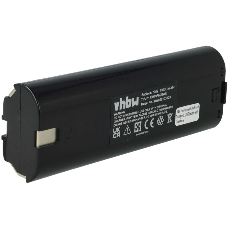 Vhbw - Batería compatible con Makita 6012DWK, 6012DL, 6012DW, 6002DWK, 6010D, 6010DWK, 6012D, 6010DL, 6010DW herramienta (3000 mAh, NiMH, 7,2 v)