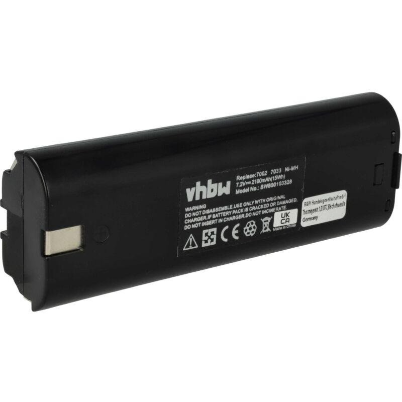 Vhbw - 1x Batería compatible con Makita 6073DW, 6073DWK, 6075D, 6075DW, 6172D, 6172DW, 6710D, 6710DW herramientas eléctricas (2100 mAh, NiMH, 7,2 v)