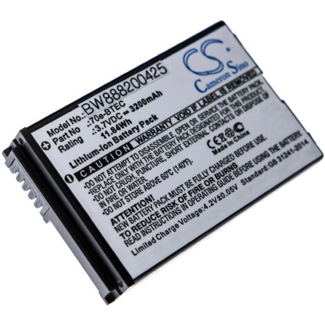 vhbw 1x batería compatible con Honeywell Dolphin 70e, 75e, 60s PC de mano, handheld (3200 mAh, 3,7 V, Li-Ion)