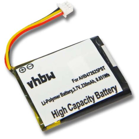 vhbw 1x batería compatible con Logitech H800 auriculares inalámbricos, cascos (230 mAh, 3,7 V, Li-poli) - Reemplaza 533-000067, AHB472625PST, L/N: 1109, L/N: 1110