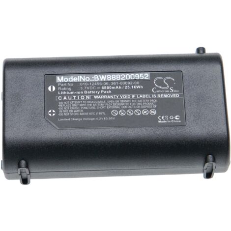 vhbw 1x batteria compatibile con Garmin GPSMap 276Cx GPS tracker, localizzatore (6800mAh, 3,7V, Li-Ion)