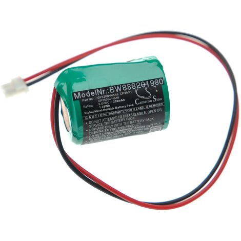 vhbw 1x batteria compatibile con Honeywell 8EP420, AG6/WB, ADE RESON8, RESON8, HWAG6S sistema d'allarme (230mAh, 6V, NiMH)