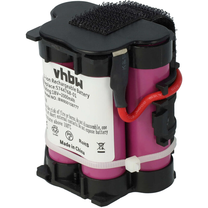 Image of vhbw 1x batteria compatibile con McCulloch ROB R600 2018, R600 2019, R800, R800 2017, R600 2017 cesoie 2000mAh 18V Li-Ion