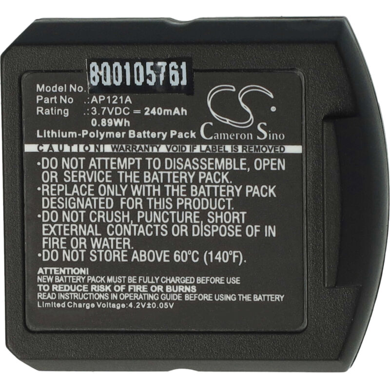 Image of vhbw 1x batteria compatibile con Sarabec Swing Digital, Digital TV, IR auricolari cuffie wireless (240mAh, 3,7V, Li-Poly)