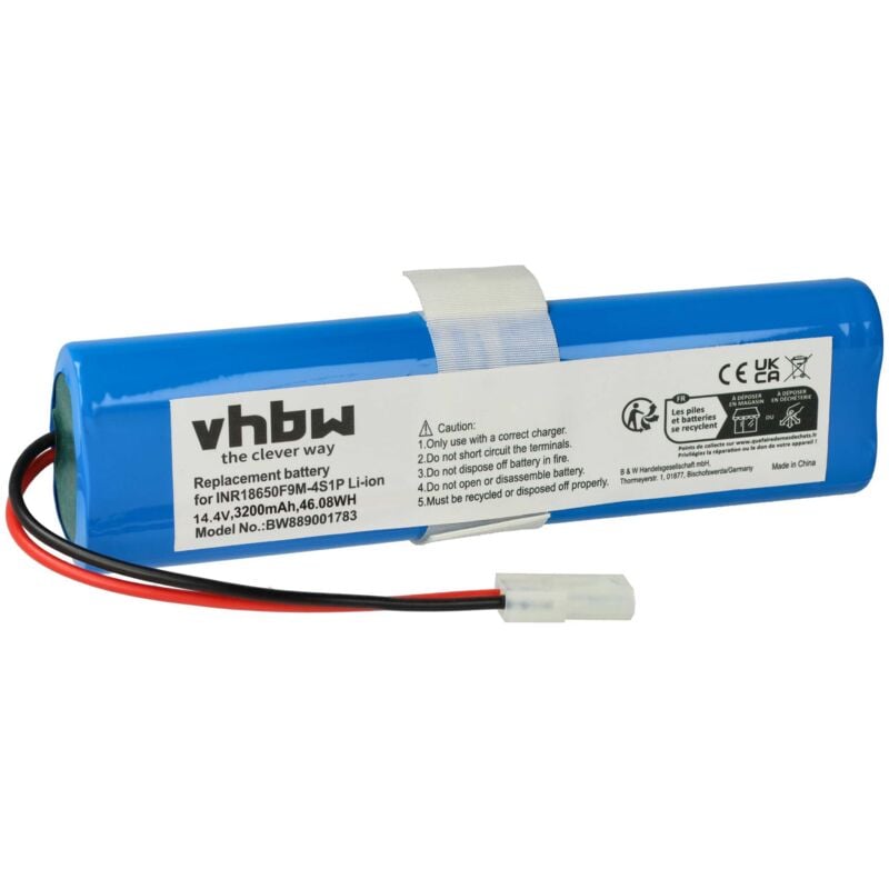 1x Batterie compatible avec 360 Botslab S8 Plus, QH100005 robot électroménager (3200mAh, 14,4V, Li-ion) - Vhbw