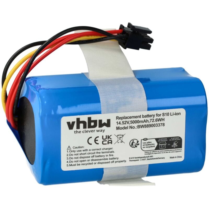 Vhbw - Batterie compatible avec 360 S10, QH100003, X100 Max, X100 robot électroménager (5000mAh, 14,52V, Li-ion)