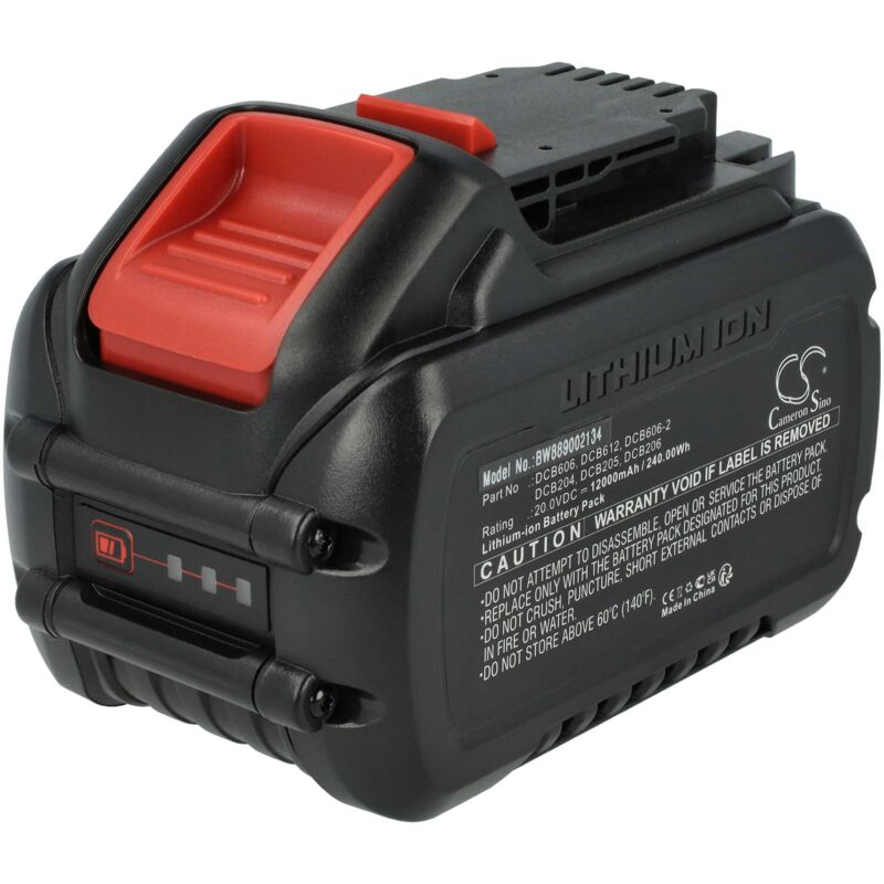 1x Batterie compatible avec Dewalt DCD709, DCD708S2T, DCD709D2T, DCD710, DCD700, DCD471 outil électrique (12000 mAh, Li-ion, 20 v / 60 v) - Vhbw