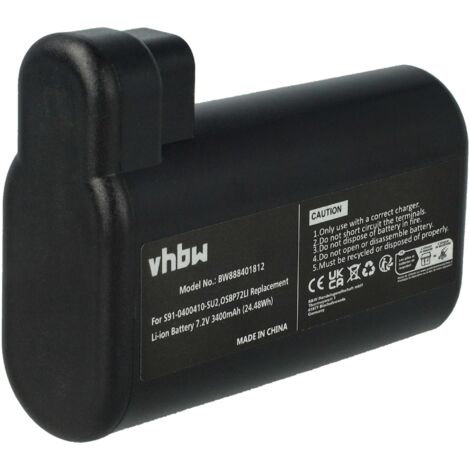 vhbw 1x Batterie compatible avec Electrolux Pure i9.2, i9, PI91 aspirateur noir (3400mAh, 7,2V, Li-ion)