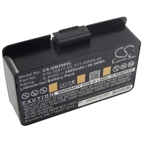 vhbw 1x Batterie compatible avec Garmin GPSMap 376, 376C, 276c, 276, 278, 378, 296, 478, 396 GPS, appareil de navigation (3400mAh, 8,4V, Li-ion)