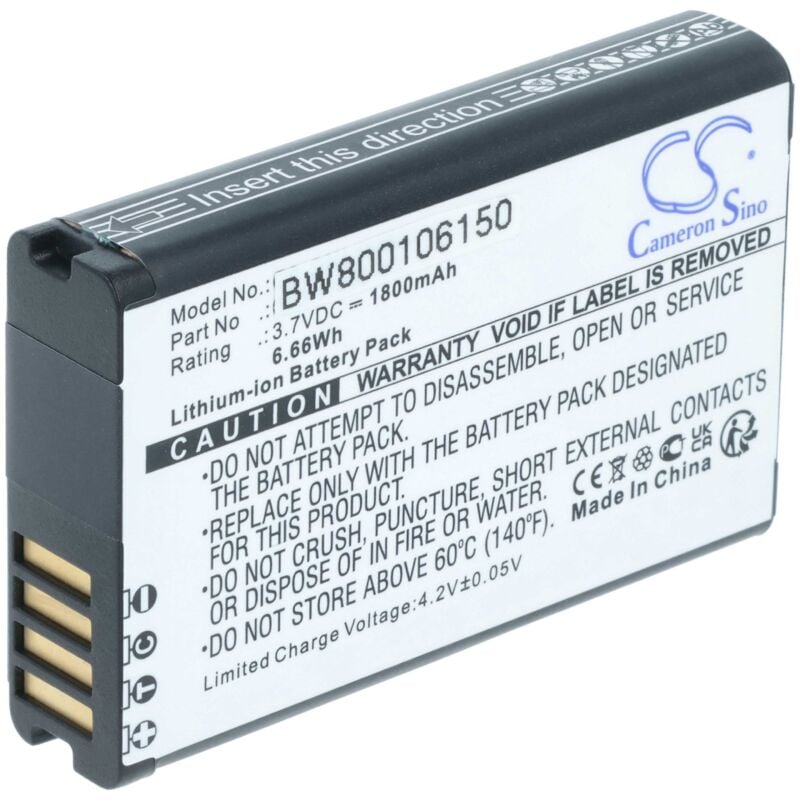 Vhbw - 1x Batterie compatible avec Garmin Virb Elite Action hd Camera 1.4 caméra vidéo caméscope (1800mAh, 3,7V, Li-ion)