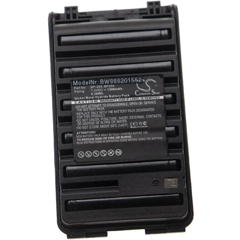 vhbw 1x Batterie compatible avec Icom IC-V80, IC-U80, IC-V80E radio talkie-walkie (1300mAh, 7,2V, NiMH)