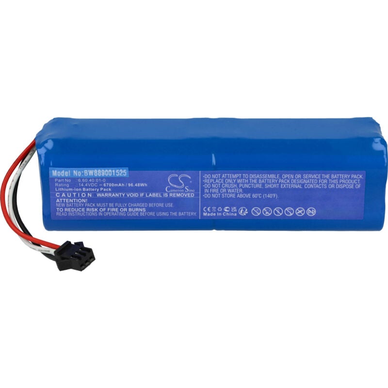 1x Batterie compatible avec Kyvol S31, Cybovac S31 robot électroménager (6700mAh, 14,4V, Li-ion) - Vhbw