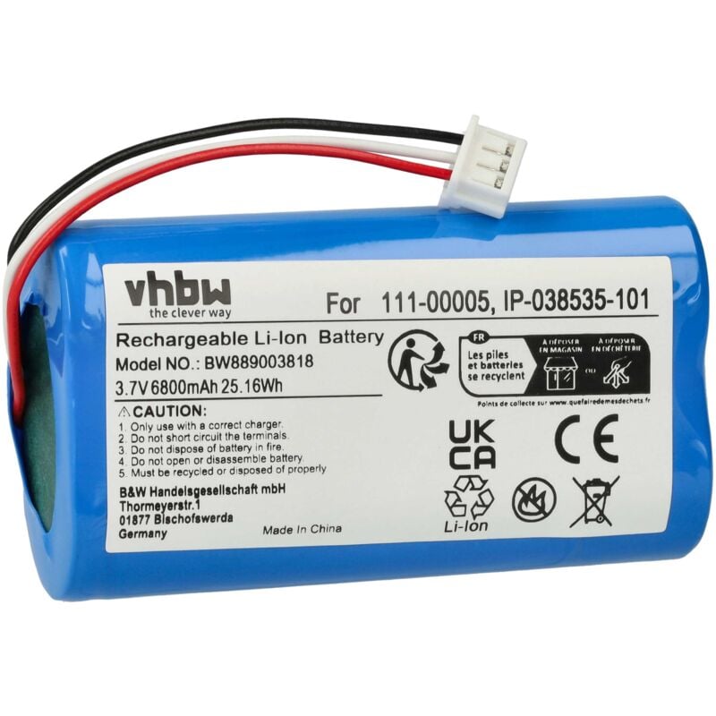 1x Batterie compatible avec Sonos Roam haut-parleurs, enceintes portatives (6800mAh, 3,7V, Li-ion) - Vhbw