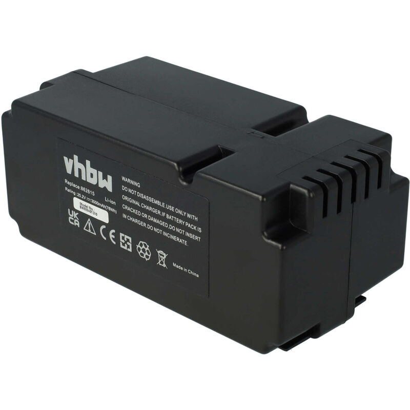 vhbw 1x Batterie compatible avec Yard Force NX60i tondeuse (3000mAh, 25,2V, Li-ion)