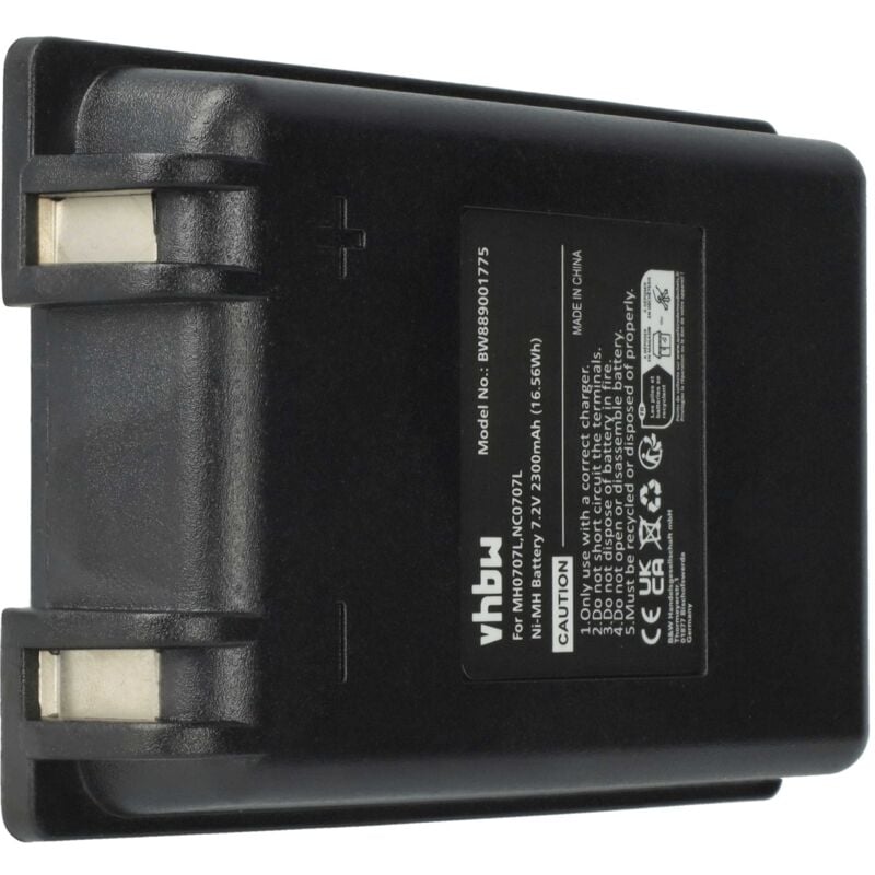 1x Batterie remplacement pour Autec MH0707L, NC0707L pour opérateur télécommande industrielle (2300mAh, 7,2V, NiMH) - Vhbw