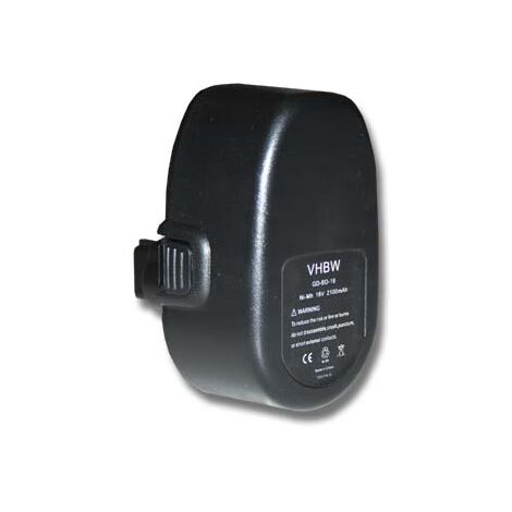 vhbw 1x Batterie remplacement pour Black & Decker PS145, A9268, A9277, A9282 pour outil électrique (2100 mAh, NiMH, 18 V)