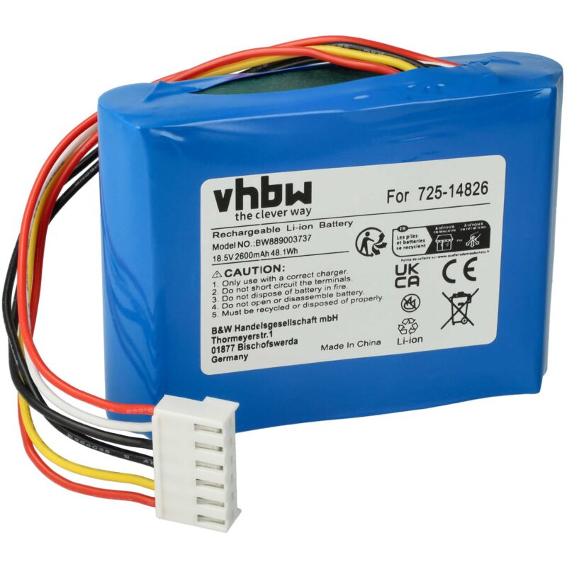 Vhbw - 1x Batterie remplacement pour Cub Cadet 725-14826, 725-14827, 725-18426, 753-11203, 753-11204 pour robot tondeuse (2600mAh, 18,5V, Li-ion)