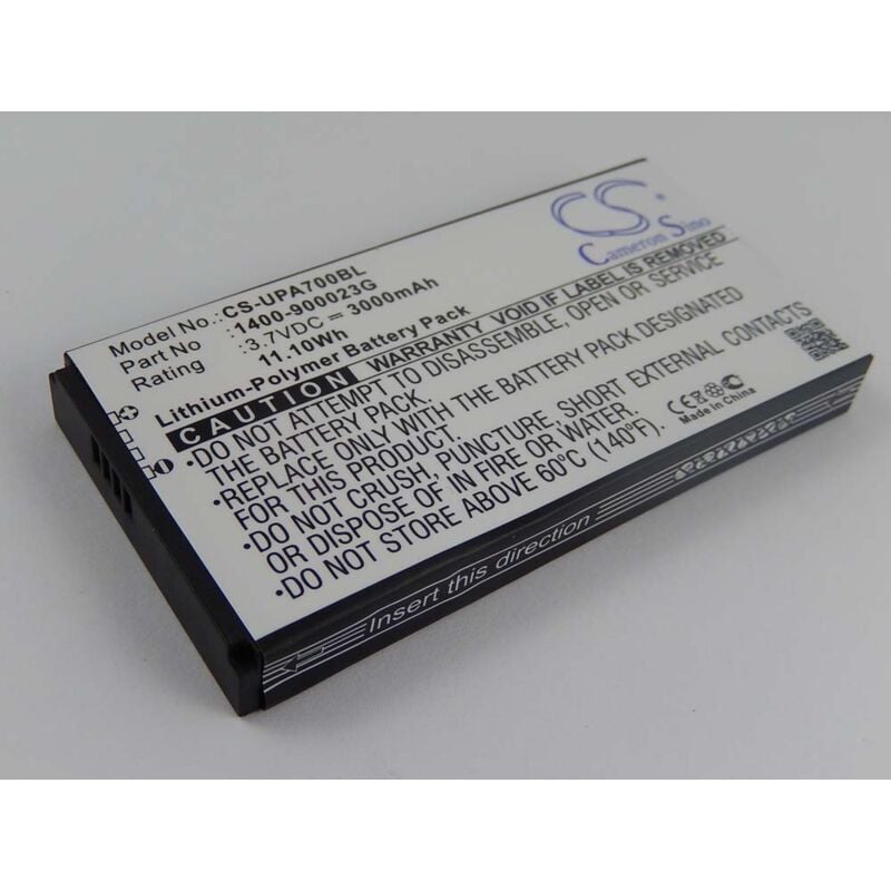 Vhbw - 1x Batterie remplacement pour Unitech 1400-900033G, 1400-900035G, 1400-900023G pour scanner de code-barre pos (3000mAh, 3,7V, Li-polymère)
