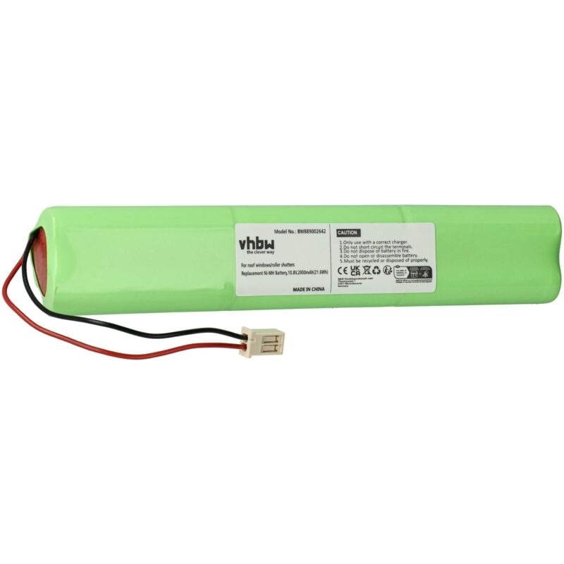 Batterie remplacement pour Velux 946930, 946933 pour volet roulant de fenêtre (2000mAh, 10,8V, NiMH) - Vhbw