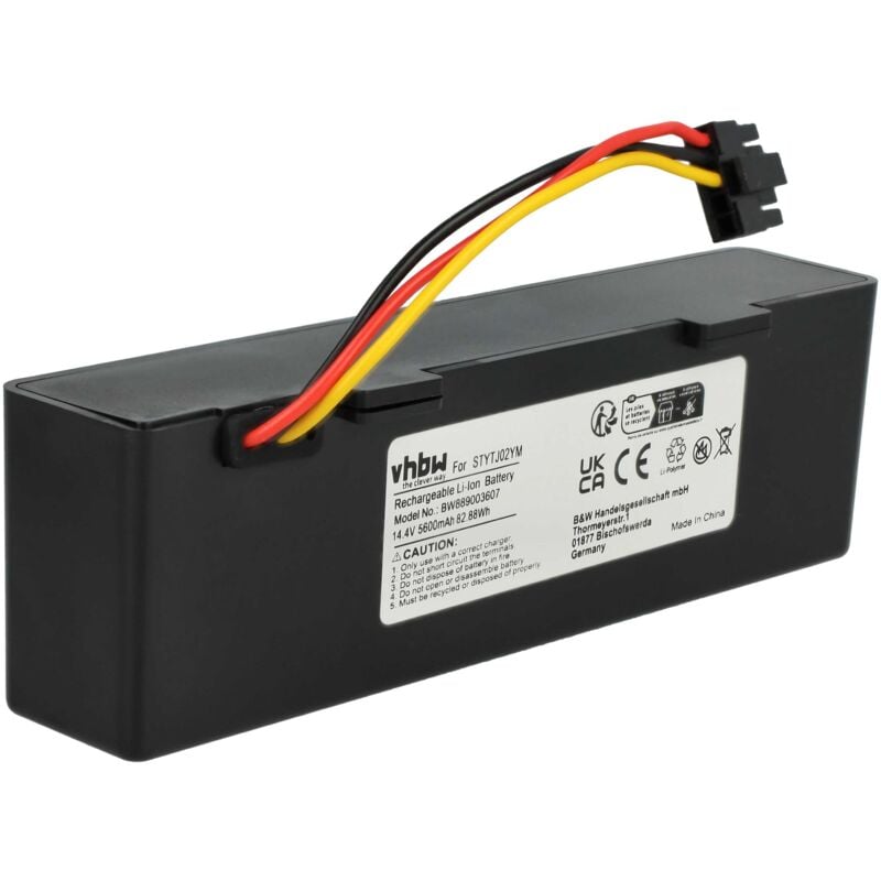 Vhbw - 1x Batterie remplacement pour Xiaomi INR18650 MH1-4S1P-SC, INR21700 50E-4S1P-CRL200S+ pour robot électroménager noir (5600mAh, 14,4V, Li-ion)