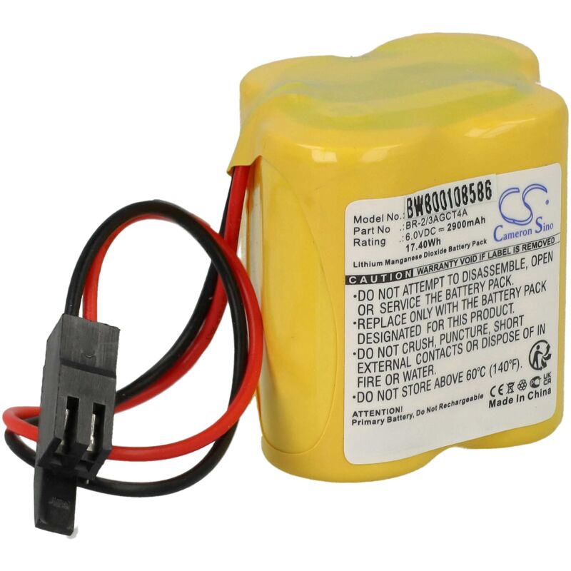 Vhbw - 1x Battery compatible with ge Fanuc plc 18-T Controler, Alpha i Servo Drive, Robotics 18-T raid Controller (4400 mAh, 6 v, Li-Ion)