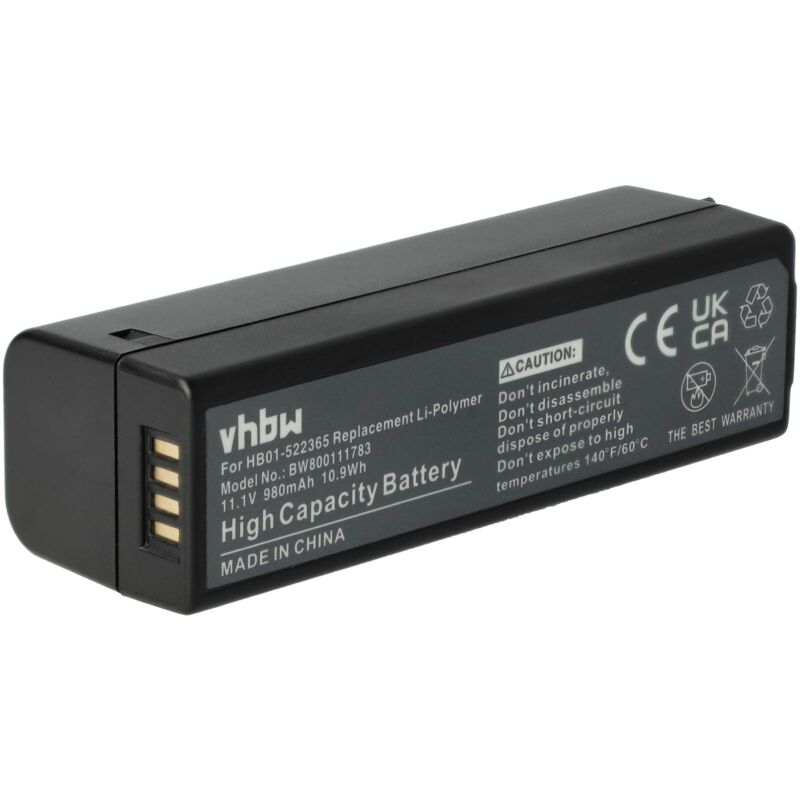 

vhbw 1x Li-Polymer batería 980mAh (11.1V) para cámara videocámara DJI Osmo, Osmo Handheld 4K Camera por HB01, HB01-522365.