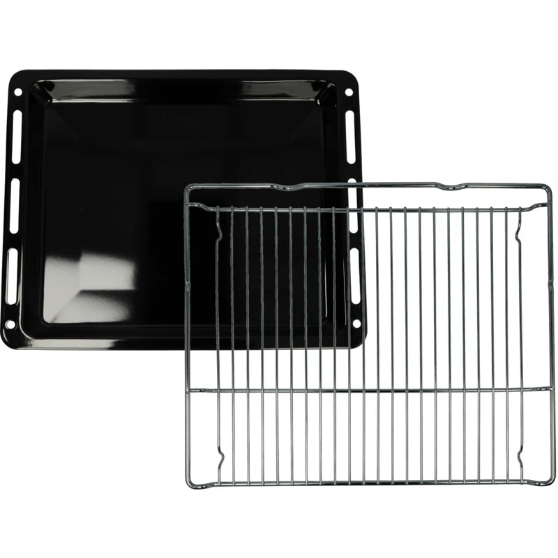 Image of 1x teglia da forno, 1x griglia (set da 2pz. ) compatibile con Bosch HSG636BB1/88, HSG636BB1/91, HSG636BB1/93 forni - 45,5 x 37,5 x 4 cm - Vhbw