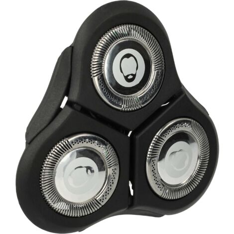 vhbw 1x tête de rasoir compatible avec Philips RQ1131, RQ1150, RQ1140, RQ1150X, RQ1141, RQ1145, RQ1151, RQ1155 rasoir, noir / argenté