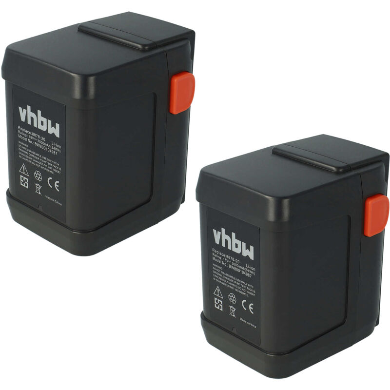 Vhbw - 2 x Batteries 3000 mAh compatible avec Gardena AccuJet 8865, 9333-20, remplacement pour 8835-U, 8835-20, 8839, 8839-20