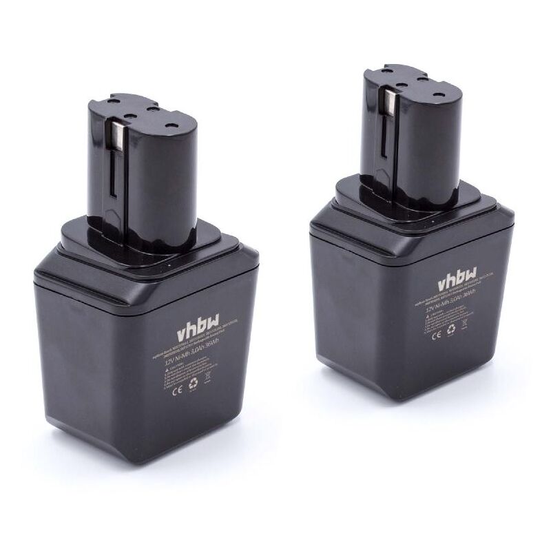 

2 x NiMH Batería 3000mAh (12V) para su herramienta electrónica Bosch GSB 12VESP por 2 607 335 180, 2 607 335 021, 2 607 355 014 - Vhbw