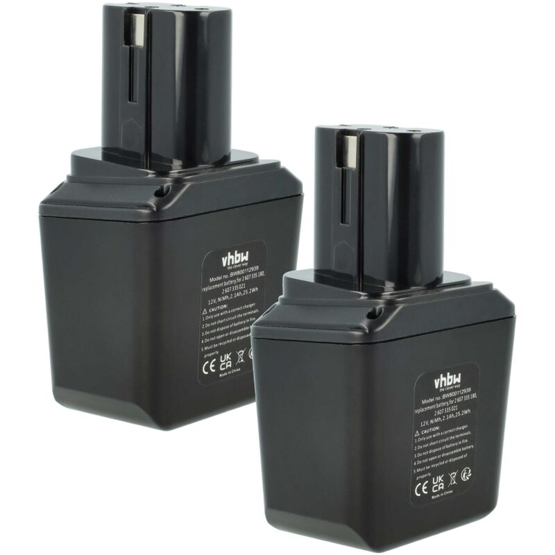2x Batterie compatible avec Bosch série pbm 1º géneration outil électrique (2100 mAh, NiMH, 12 v) - Vhbw