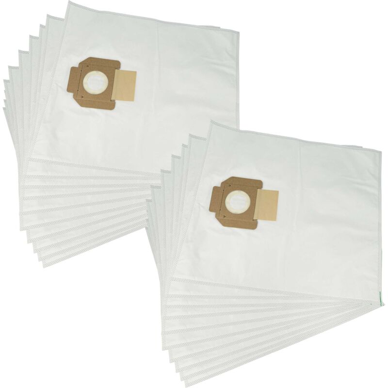 20 microfleece Dust Bags compatible with Nilfisk Alto Attix 350-01, Attix 360-11, Attix 360-21, Centix 60 Vacuum Cleaner, White - Vhbw