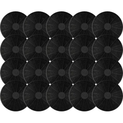 vhbw 20x Aktivkohlefilter kompatibel mit PKM 4061, 4062, 5544 RT, 4060, 5544 CT, 5544 WT, 5544 ST, 6002, 6004U Dunstabzugshaube - 17,5 cm